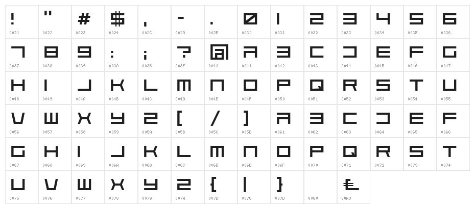 Solaria Character Map