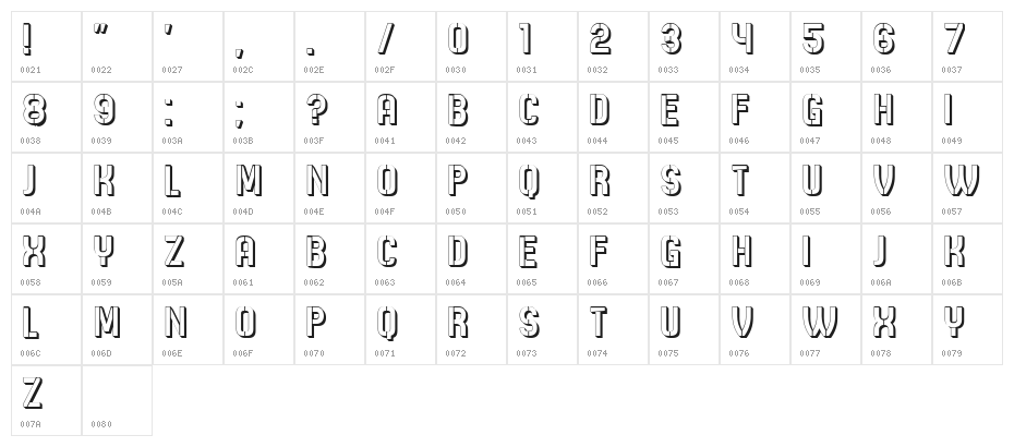 Soldat Regular Character Map