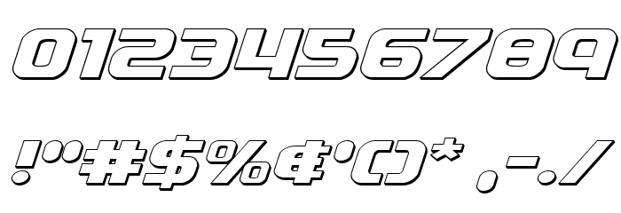 Soldier 3D Expanded Italic Font OTHER CHARS