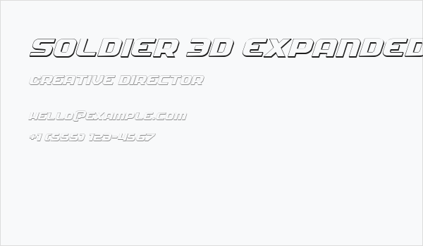 Soldier 3D Expanded Italic Business Card
