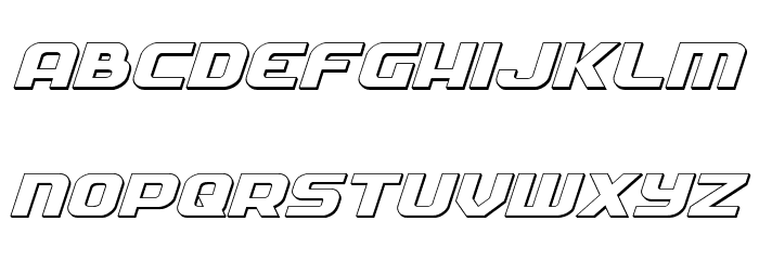 Soldier 3D Expanded Italic Font LOWERCASE