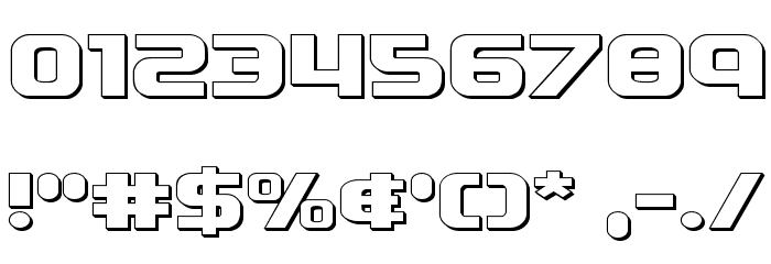 Soldier 3D Expanded Font OTHER CHARS