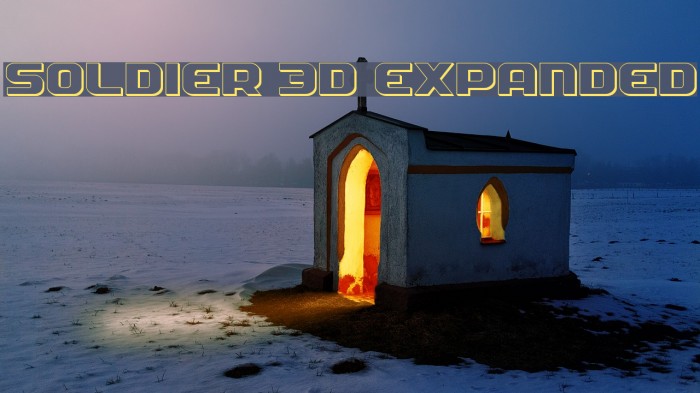 Soldier 3D Expanded Font examples