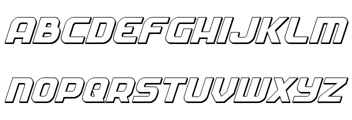 Soldier 3D Italic Font LOWERCASE