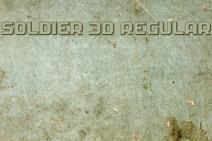 Soldier 3D Regular Font examples