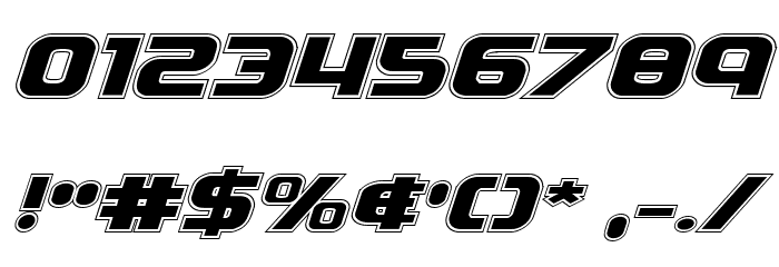 Soldier Academy Expanded Italic Font OTHER CHARS