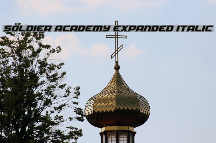 Soldier Academy Expanded Italic Font examples