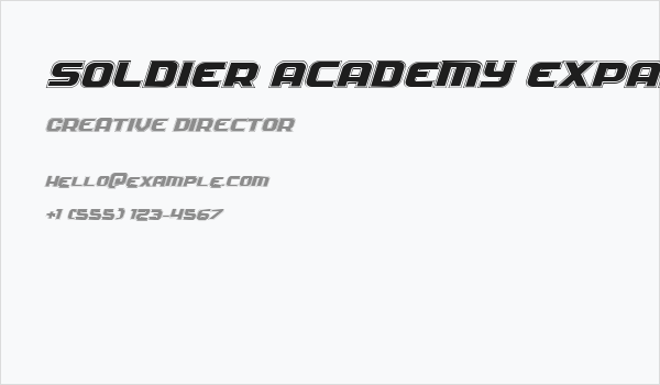 Soldier Academy Expanded Italic Business Card