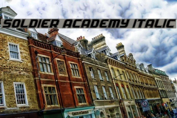 Soldier Academy Italic Example 1