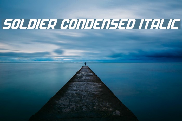 Soldier Condensed Italic Font examples