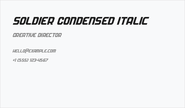 Soldier Condensed Italic Business Card