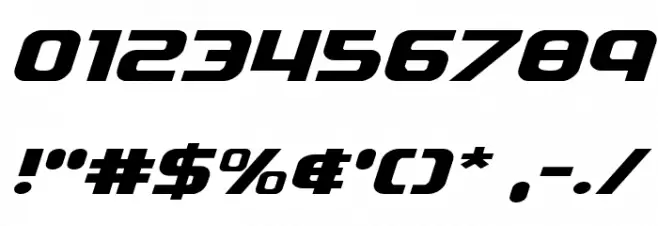 Soldier Expanded Italic Font OTHER CHARS