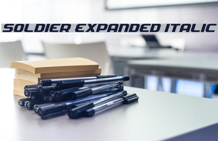 Soldier Expanded Italic Font examples
