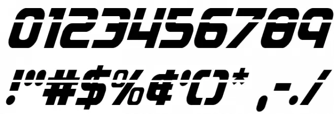 Soldier Laser Condensed Italic Font OTHER CHARS