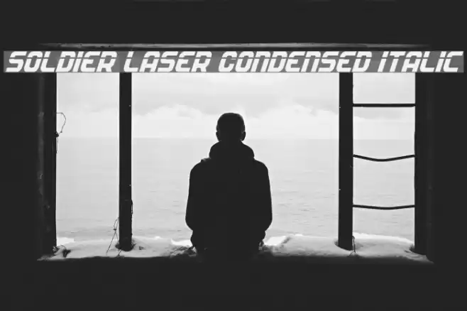 Soldier Laser Condensed Italic Font examples