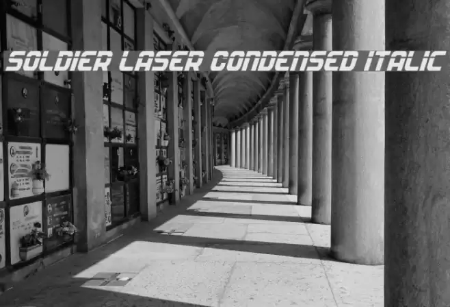 Soldier Laser Condensed Italic Font examples