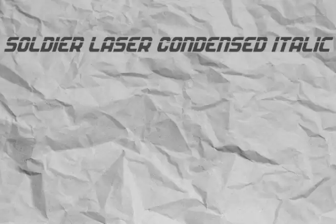 Soldier Laser Condensed Italic Font examples