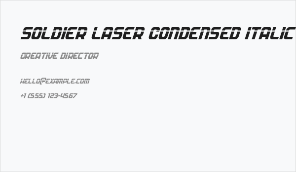 Soldier Laser Condensed Italic Business Card