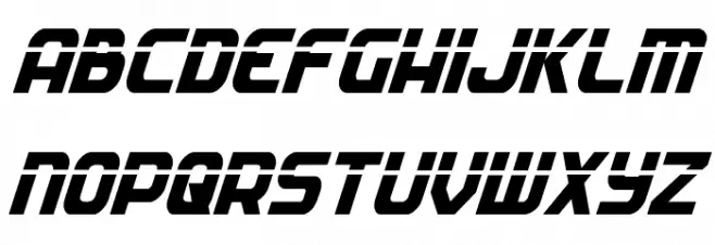 Soldier Laser Condensed Italic Caratteri MINUSCOLO