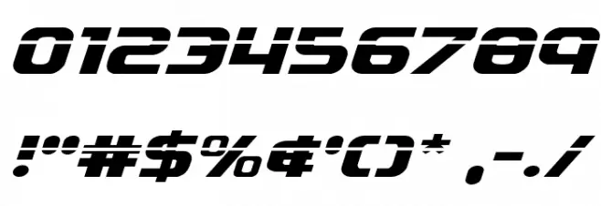 Soldier Laser Expanded Italic Font OTHER CHARS