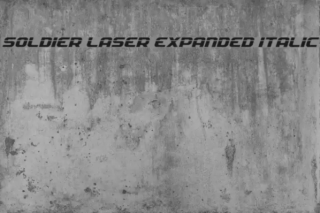 Soldier Laser Expanded Italic Font examples