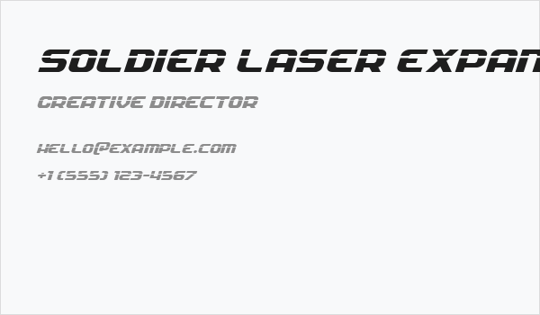 Soldier Laser Expanded Italic Business Card