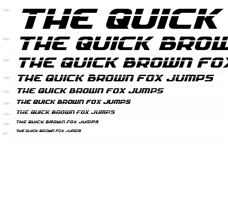 Soldier Laser Expanded Italic Waterfall