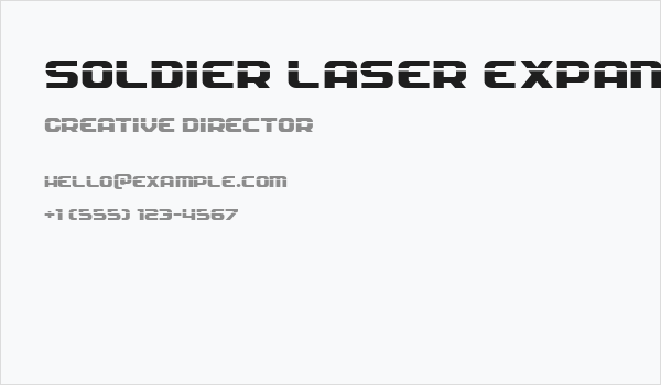Soldier Laser Expanded Business Card