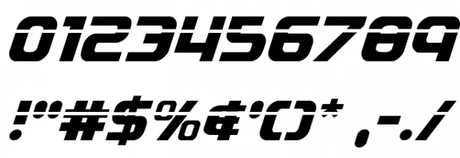 Soldier Laser Italic Font OTHER CHARS