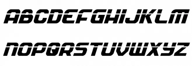 Soldier Laser Italic Schriftart Groß