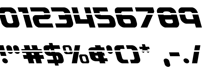 Soldier Laser Leftalic Font OTHER CHARS
