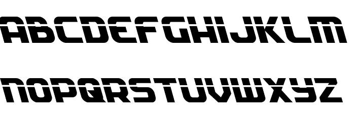 Soldier Laser Leftalic Font LOWERCASE