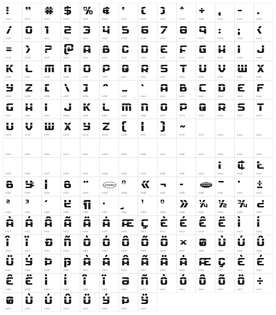 Soldier Laser Regular Character Map