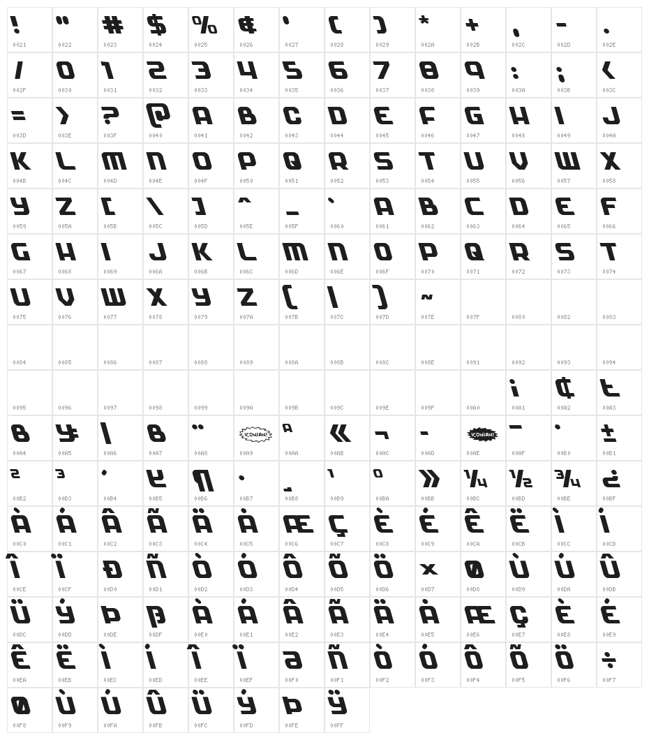 Soldier Leftalic Character Map