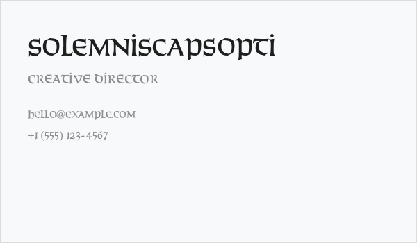 SolemnisCapsOpti Business Card