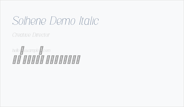 Solhene Demo Italic Business Card
