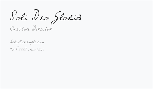 Soli Deo Gloria Business Card