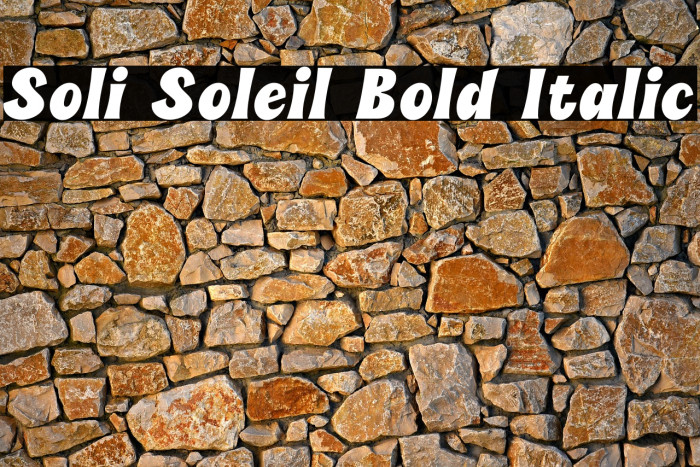 Soli Soleil Bold Italic Example 1