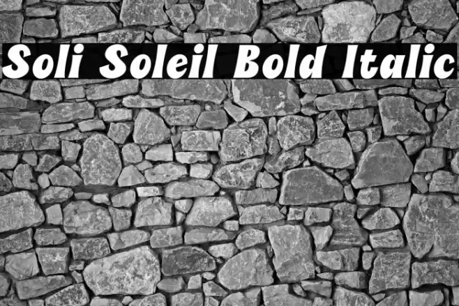 Soli Soleil Bold Italic Font examples