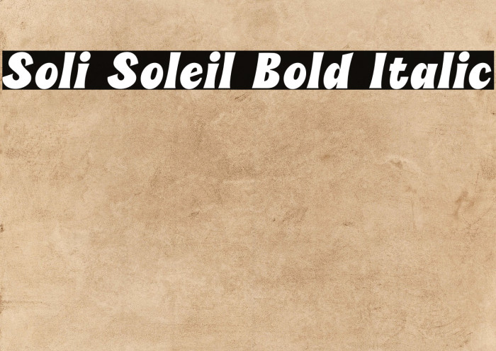 Soli Soleil Bold Italic Example 3