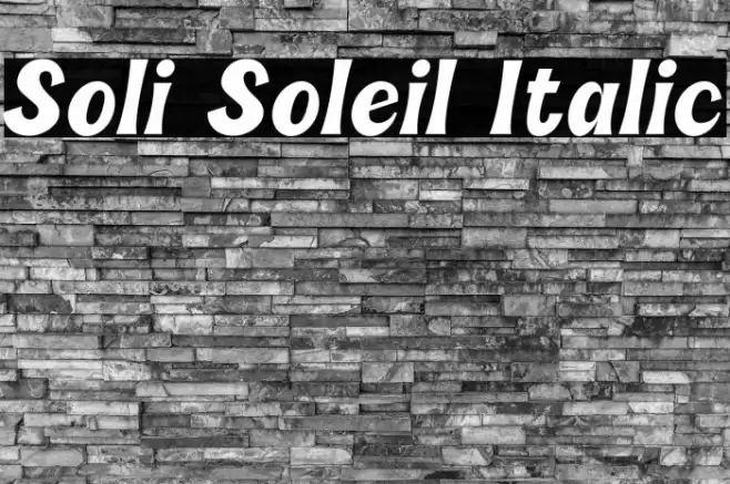 Soli Soleil Italic Font examples