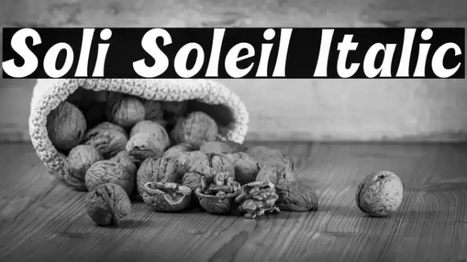 Soli Soleil Italic Font examples