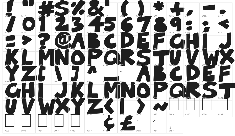 Solid Cartoonlings Character Map