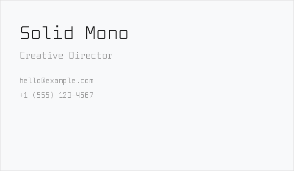 Solid Mono Business Card