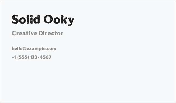 Solid Ooky Business Card