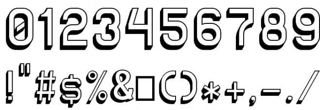 Solid Sans 3D Font OTHER CHARS