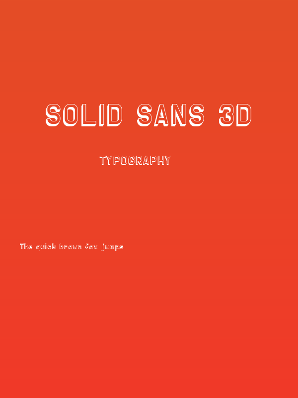 Solid Sans 3D Poster