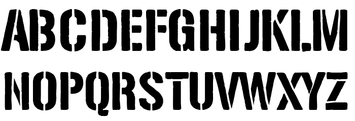 Solid Stencil 2023 Schriftart Groß