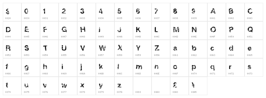 SolidEvent Character Map