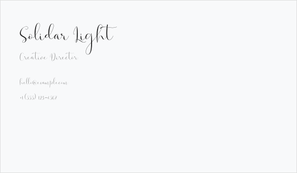 Solidar Light Business Card